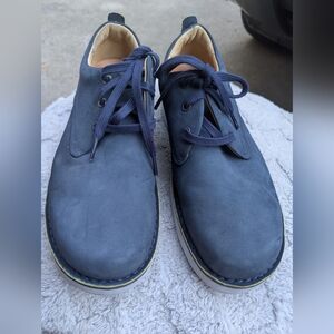 NWOT Men's Samuel Hubbard Navy Blue Leather Lace Up Shoes Size 9.5M
